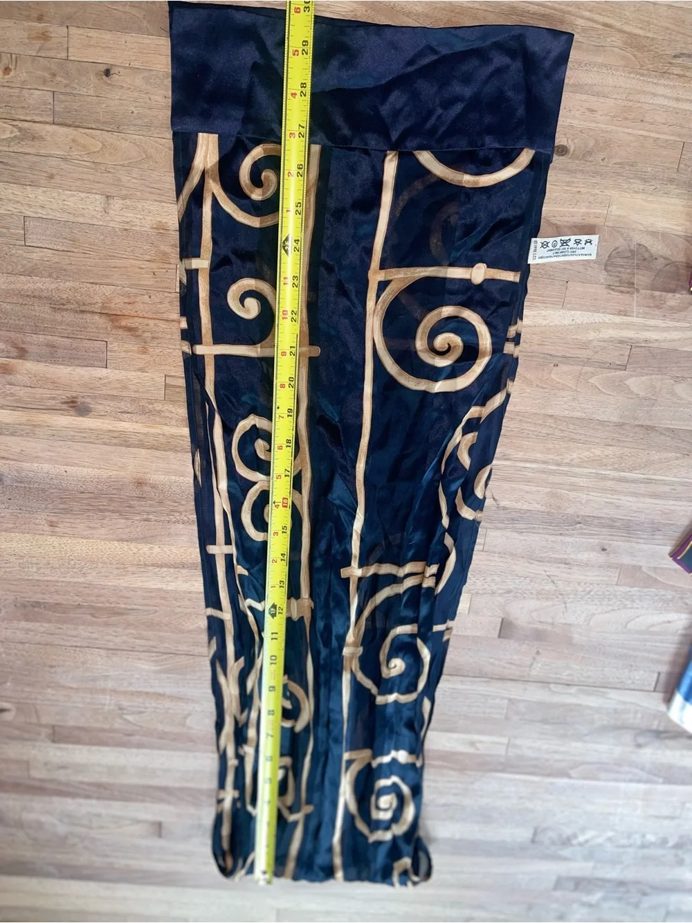 Liz Claiborne Vintage 90s 100% Silk Scarf with Gold Scroll Motif